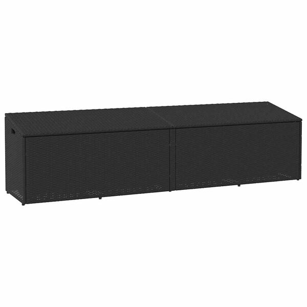vidaXL Garden Storage Box Black 220x50x58 cm Poly Rattan
