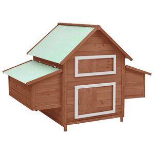 vidaXL Chicken Coop Mocha and White 150x96x110 cm Solid Firwood