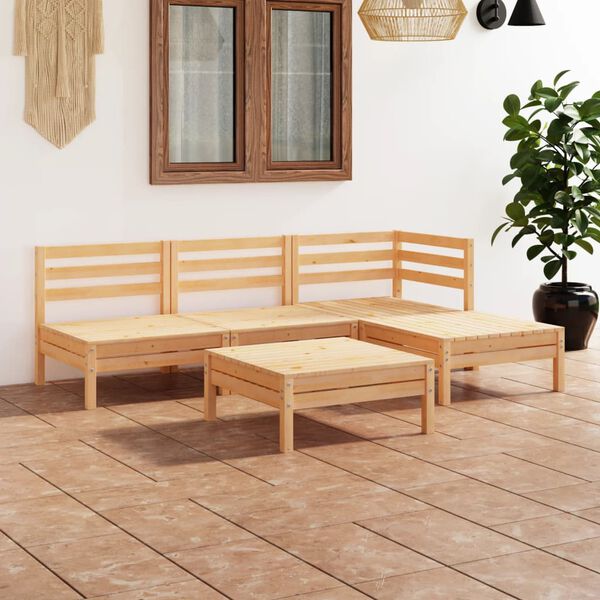 vidaXL 5 Piece Garden Lounge Set Solid Pinewood