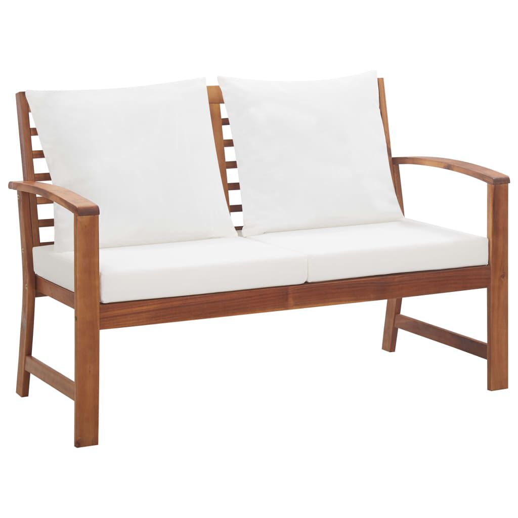 vidaXL 4 Piece Garden Lounge Set with Cushions Solid Acacia Wood