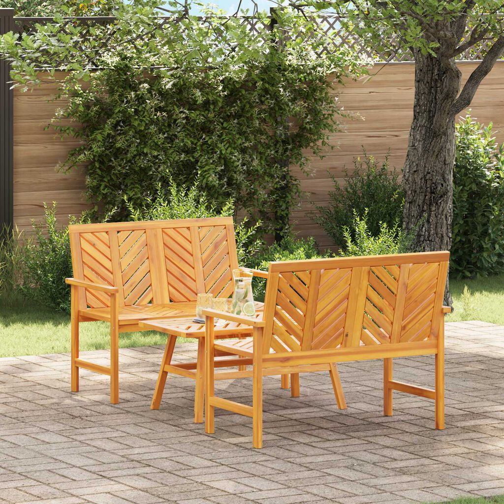 vidaXL 3 Piece Garden Lounge Set Solid Wood Acacia