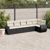 vidaXL 6 Piece Garden Sofa Set with Cushions Black Poly Rattan