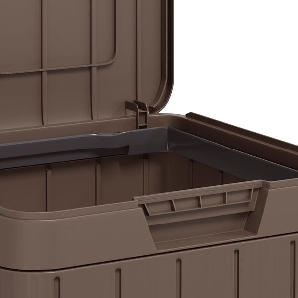 vidaXL Outdoor Garbage Bin Brown 38x38x65 cm PP