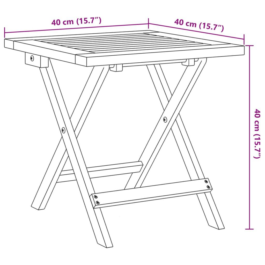 vidaXL Garden Side Table 40x40x40 cm Solid Wood Acacia