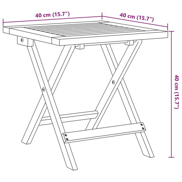 vidaXL Garden Side Table 40x40x40 cm Solid Wood Acacia