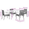 vidaXL 5 Piece Garden Dining Set with Cushions Grey Poly Rattan