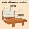 vidaXL 2 Piece Garden Lounge Set with Cream White Cushions Acacia Wood