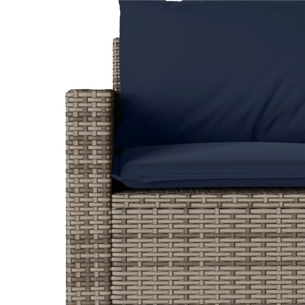 vidaXL 6 Piece Garden Sofa Set with Cushions Grey Poly Rattan