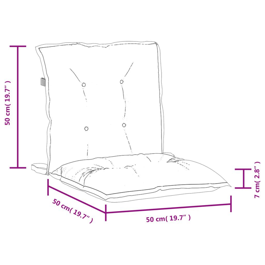 vidaXL Lowback Chair Cushions 2 pcs Melange Anthracite 100x50x7 cm Fabric