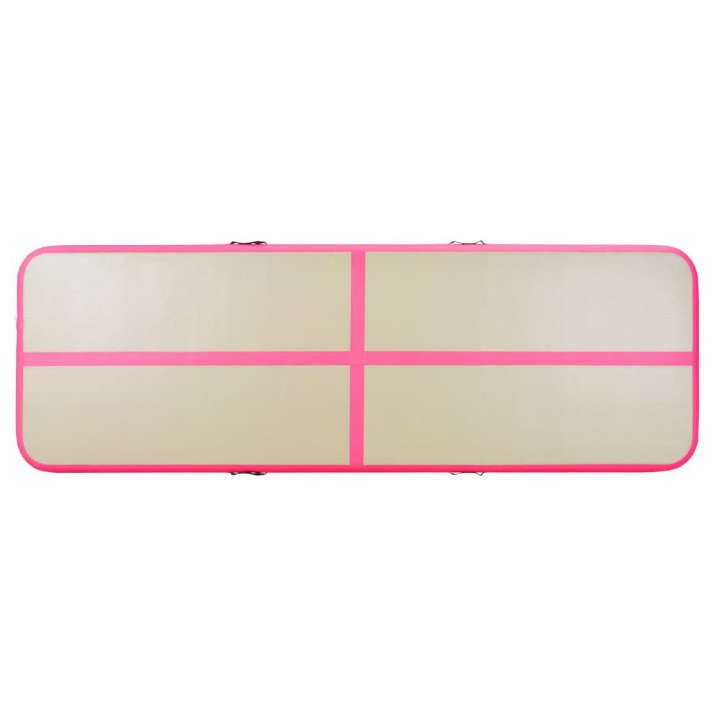 vidaXL Inflatable Gymnastics Mat with Pump 700x100x10 cm PVC Pink
