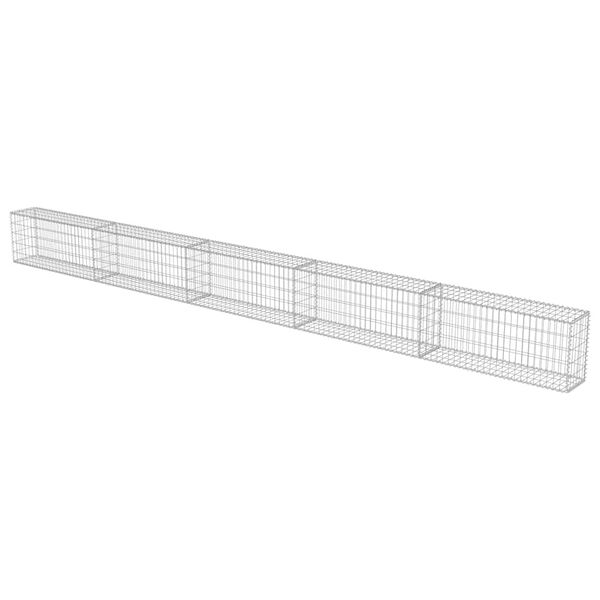 vidaXL Gabion Wall with Covers Galvanised Steel 600x30x50 cm