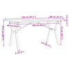 vidaXL Dining Table Y-Frame 140x80x75.5 cm Solid Wood Pine and Steel
