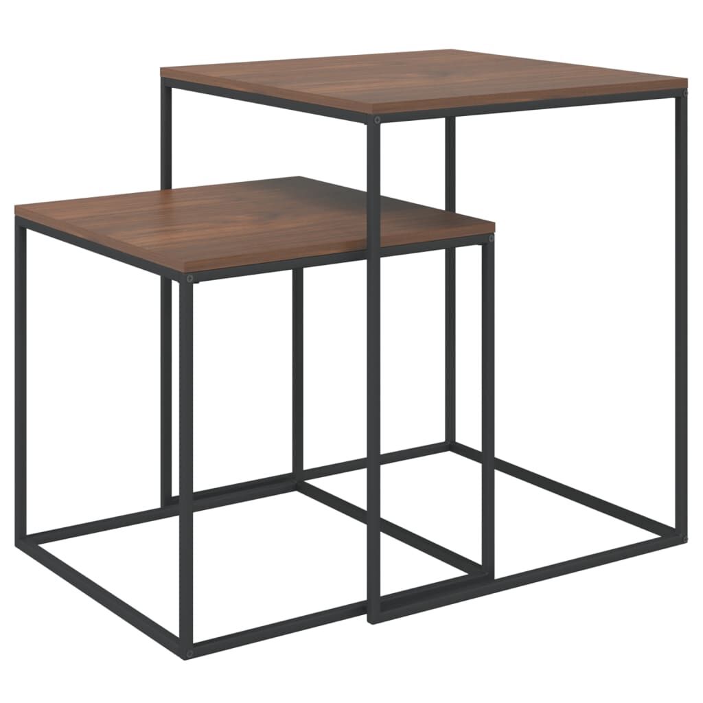 vidaXL Coffee Table Set 2 pcs Engineered Wood and Metal