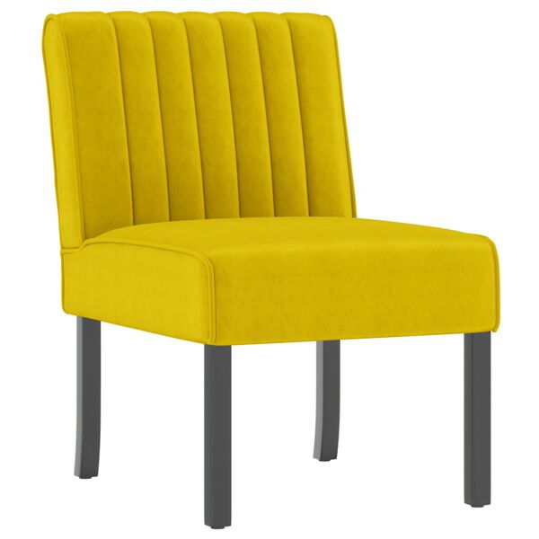 vidaXL Slipper Chair Yellow Velvet