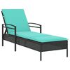 vidaXL Sun Lounger Reclining Black 63 x 200 x 81 cm Poly Rattan