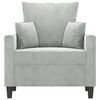 vidaXL Sofa Chair Light Grey 60 cm Velvet