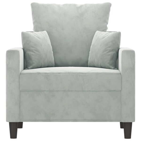 vidaXL Sofa Chair Light Grey 60 cm Velvet