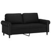 vidaXL 3 Piece Sofa Set with Pillows Black Faux Leather