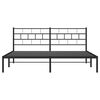 vidaXL Metal Bed Frame without Mattress with Headboard Black 183x213cm