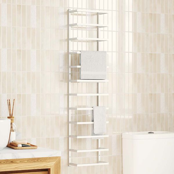 vidaXL Towel Rack White 24x12x96 cm Steel
