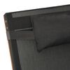 vidaXL Sun Lounger with Pillow Grey Textilene and Solid Wood Poplar