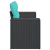 vidaXL Garden Sofa with Cushions 2-Seater Black Poly Rattan