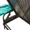 vidaXL Sun Loungers 2 pcs with Canopies and Table Black Poly Rattan