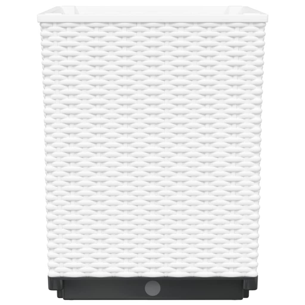 vidaXL Planters 2 pcs White 30x30x37 cm Polypropylene