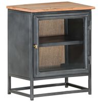 vidaXL Bedside Cabinet Grey 40x30x50 cm Solid Acacia Wood
