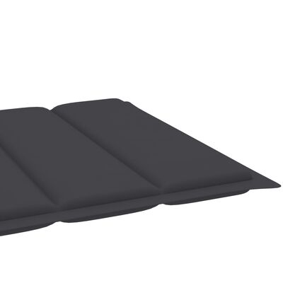 vidaXL Sun Lounger with Anthracite Cushion Solid Teak Wood