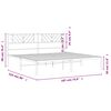 vidaXL Metal Bed Frame without Mattress with Headboard White 183x213cm