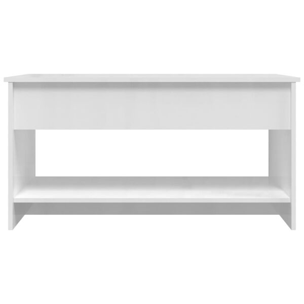vidaXL Coffee Table High Gloss White 102x50x52,5 cm Engineered Wood