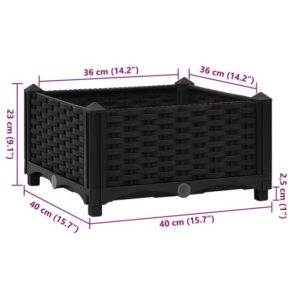 vidaXL Raised Bed 40x40x23 cm Polypropylene