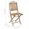 vidaXL 5 Piece Folding Outdoor Dining Set with Cushions Bamboo