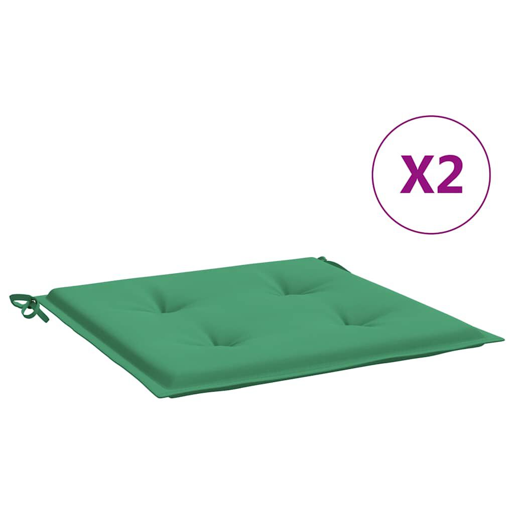 vidaXL Garden Chair Cushions 2 pcs Green 40x40x3 cm Oxford Fabric
