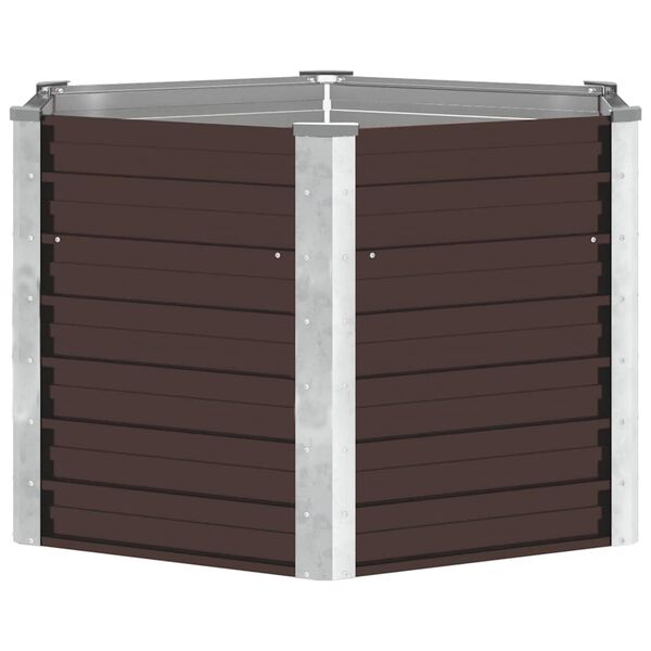 vidaXL Garden Raised Bed Brown 129x129x77 cm Galvanised Steel