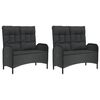 vidaXL 5 Piece Garden Dining Set with Cushions Black Poly Rattan