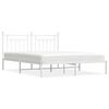 vidaXL Metal Bed Frame without Mattress with Headboard White 183x213cm