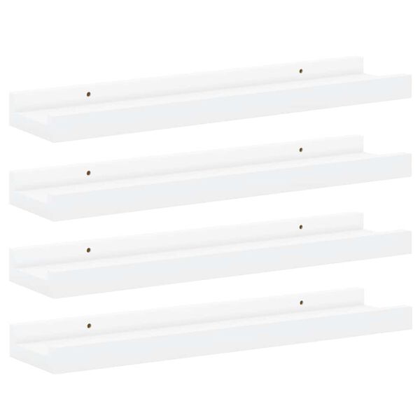 vidaXL Wall Shelves 4 pcs White 40x9x3 cm