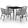 vidaXL 5 Piece Garden Dining Set Grey