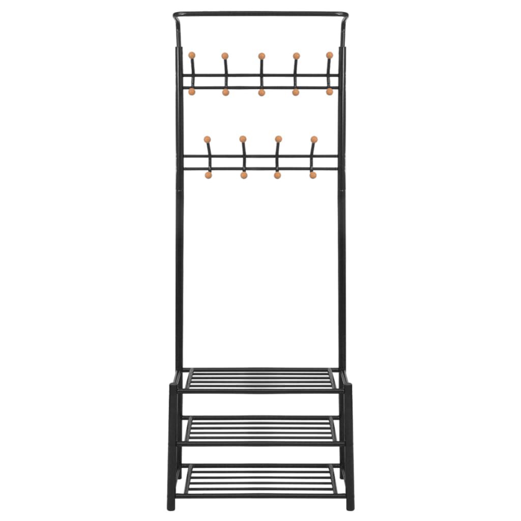 vidaXL Clothes Rack with Shoe Storage 68x32x182.5 cm Black
