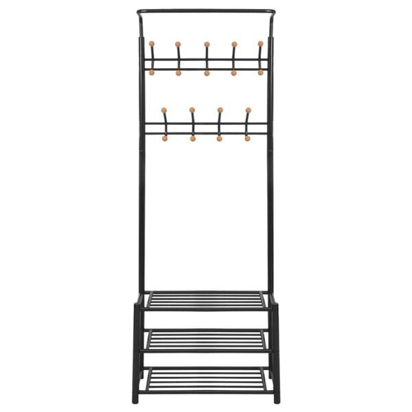 vidaXL Clothes Rack with Shoe Storage 68x32x182.5 cm Black