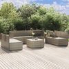 vidaXL 8 Piece Garden Lounge Set with Cushions Grey Poly Rattan