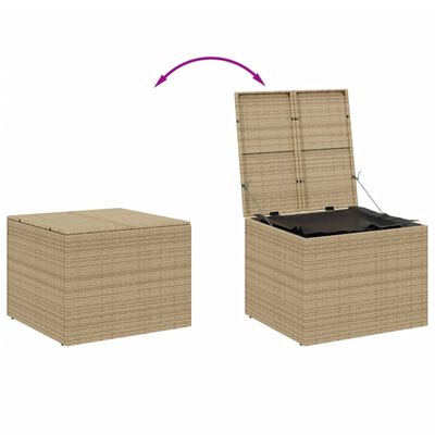 vidaXL Garden Storage Box Mix Beige 291L Poly Rattan