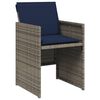 vidaXL 11 Piece Garden Dining Set with Cushions Grey Poly Rattan