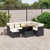 vidaXL 8 Piece Garden Sofa Set with Cushions Black Poly Rattan
