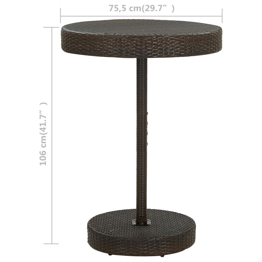 vidaXL Garden Table Brown 75.5x106 cm Poly Rattan