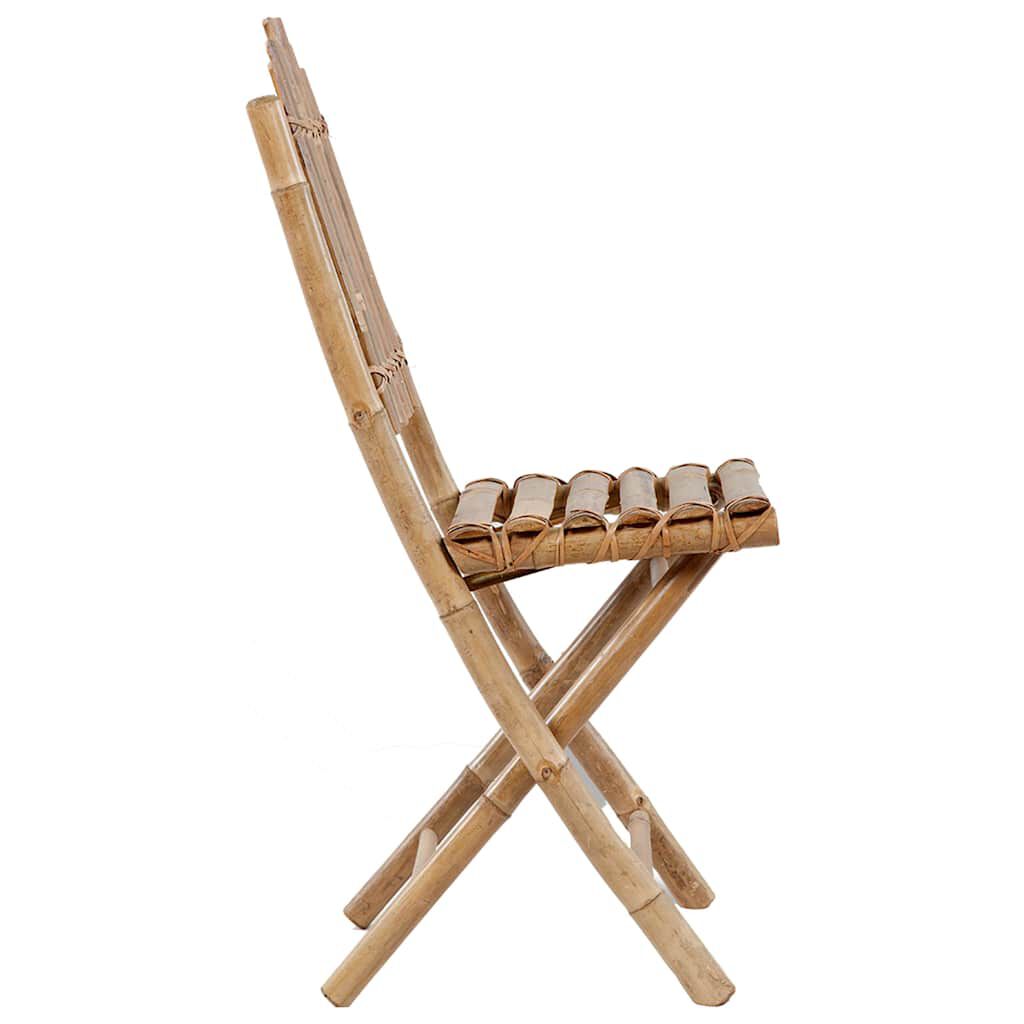 vidaXL 5 Piece Folding Outdoor Dining Set with Cushions Bamboo