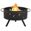 vidaXL Fire Pit with Poker 76 cm XXL Steel