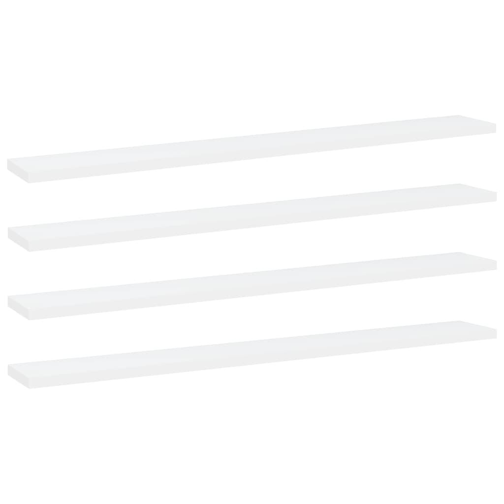 vidaXL Bookshelf Boards 4 pcs White 80x10x1.5 cm Engineered Wood